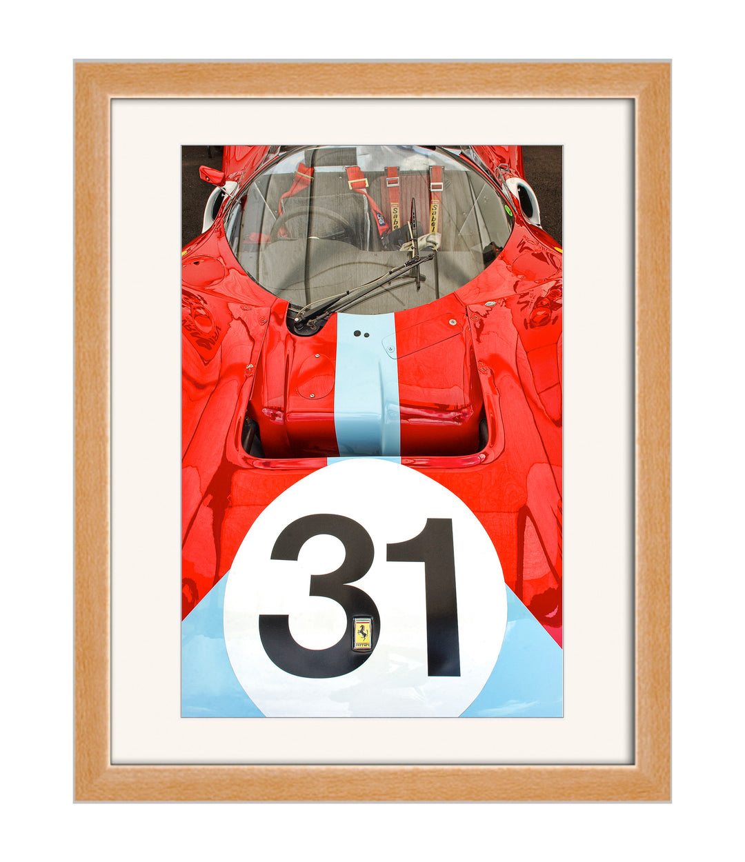 Ferrari - 31 - Open Editions with natural wood frame- Richard Stefani - Stefani Fine Art