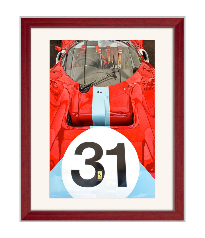 Ferrari - 31 - Open Editions with cherry wood frame- Richard Stefani - Stefani Fine Art