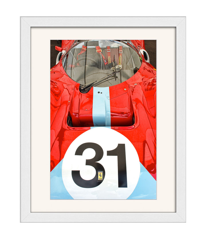 Ferrari - 31 - Open Editions with white wood frame- Richard Stefani - Stefani Fine Art