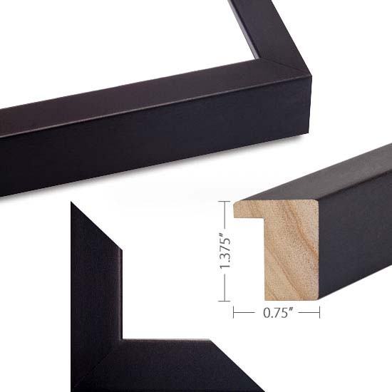 Stefani Fine Art Black sustainable wood "box" style frame option.