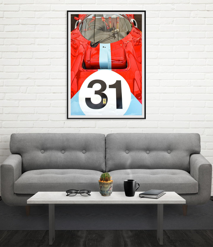 Ferrari – 31 – Limited Edition framed art print hanging on a wall- Limited Editions - Richard Stefani - Stefani Fine Art