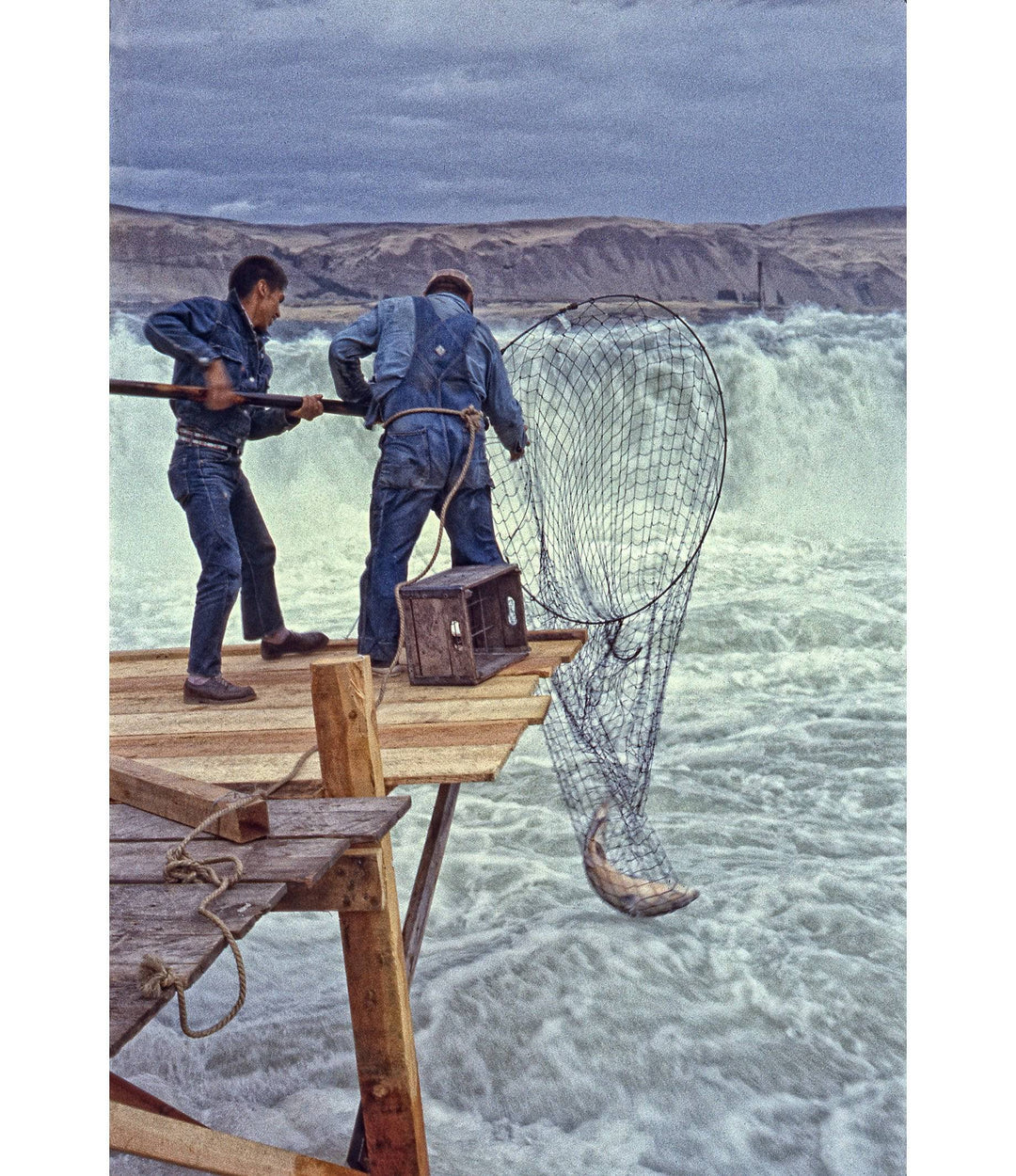 Salmon Catch at Celilo Falls, 1956 – Limited Edition - Limited Editions - Richard Stefani - Stefani Fine Art